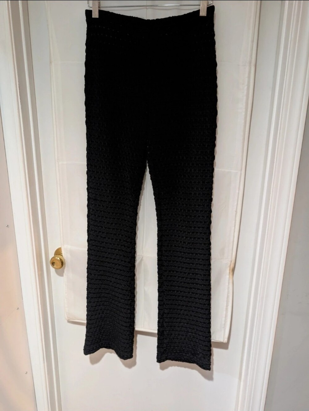 Vintage 90s Express Tricot Black Crochet Pants
